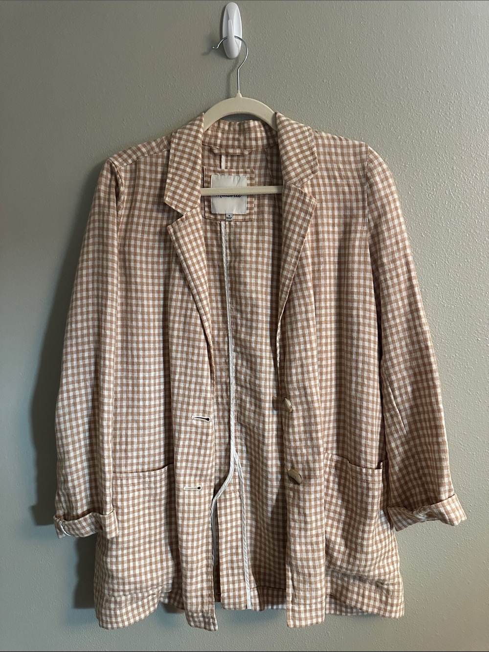 Madewell Linen Gingham Blazer